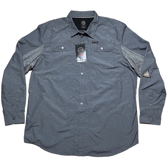 Wrangler Men's ATG Regular Fit Long Sleeve
Button Down Shirt In Gray Sz 2XT - Picture 1 of 15